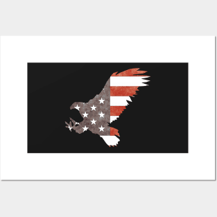 Eagle With Stars And Stripes Posters and Art